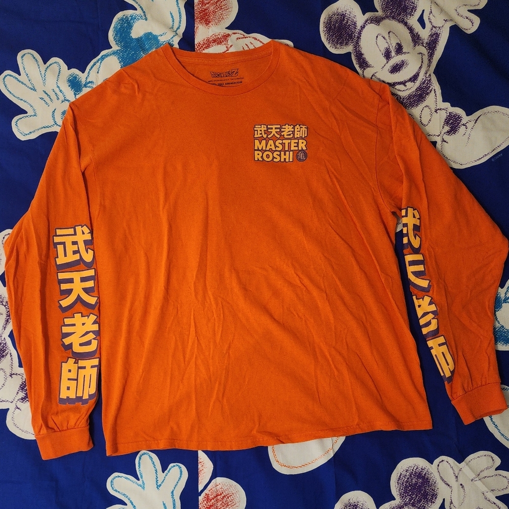Dragon Ball Z Master Roshi Orange Long Sleeve Size XL